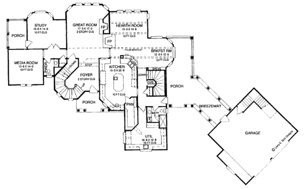 House Blueprint - Tudor Floor Plan - Main Floor Plan #952-139