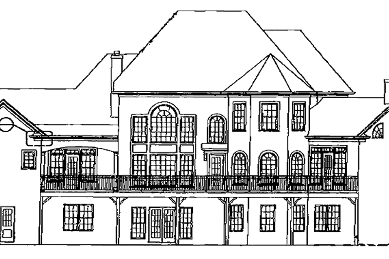 Dream House Plan - Exterior - Rear Elevation for Traditional House Plan #54-186 - 4 bed, 4.5 bath