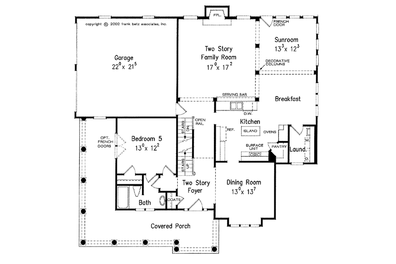House Blueprint - Floor Plan - Main Floor for Classical House Plan #927-882 - 5 bed, 4 bath