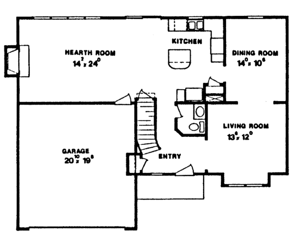 Home Plan - Country Floor Plan - Main Floor Plan #405-258
