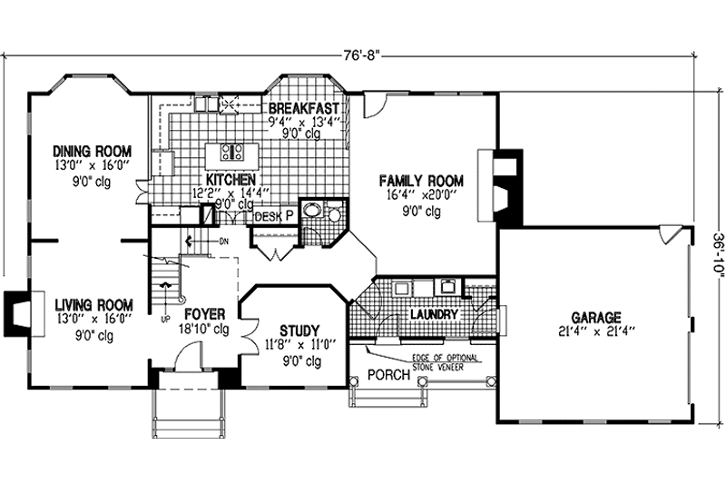 Home Plan - Floor Plan - Main Floor for Country House Plan #953-85 - 4 bed, 3.5 bath