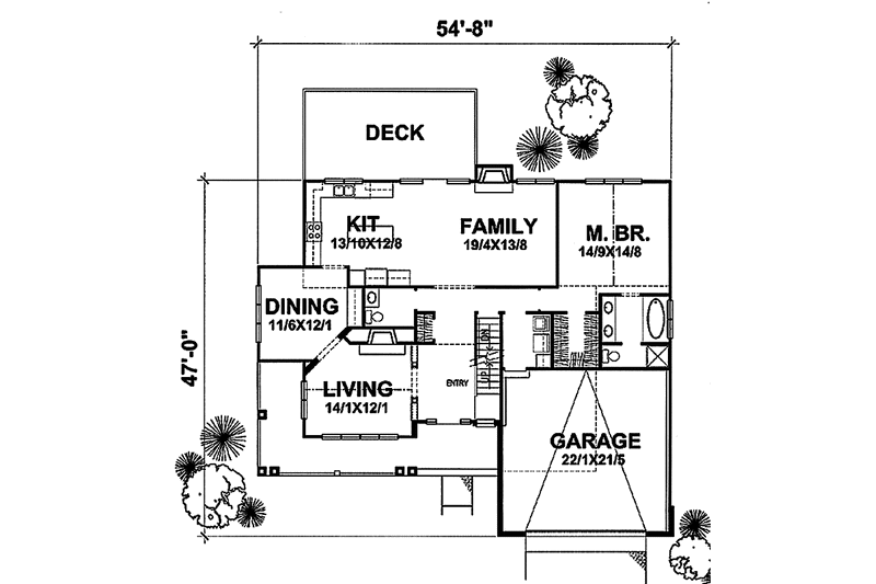 Architectural House Design - Floor Plan - Main Floor for Country House Plan #320-1510 - 4 bed, 3.5 bath