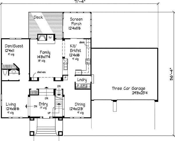 House Plan Design - Classical Floor Plan - Main Floor Plan #320-606