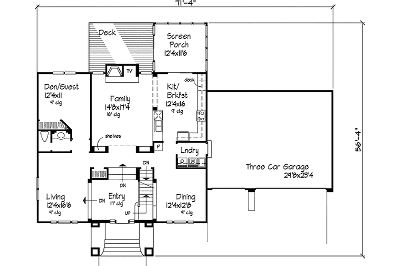 Home Plan - Floor Plan - Main Floor for Classical House Plan #320-606 - 4 bed, 2.5 bath