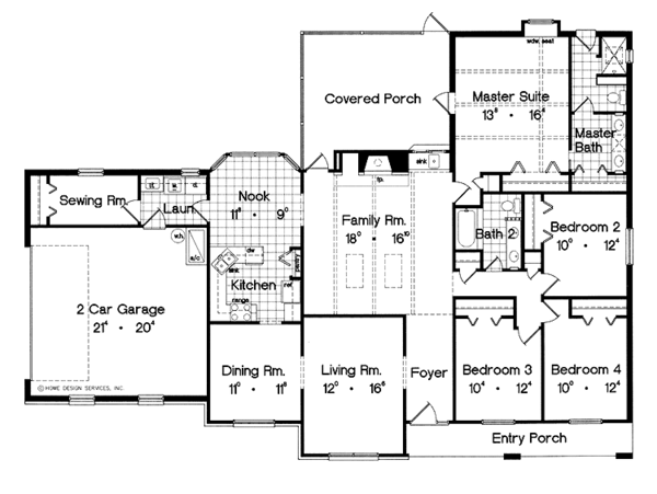 House Design - Mediterranean Floor Plan - Main Floor Plan #417-684