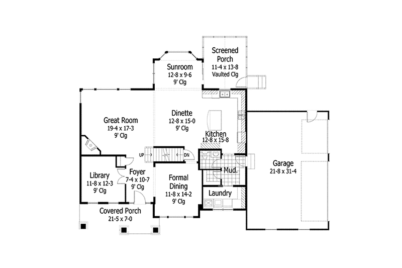 Dream House Plan - Floor Plan - Main Floor for Country House Plan #51-1114 - 4 bed, 3.5 bath