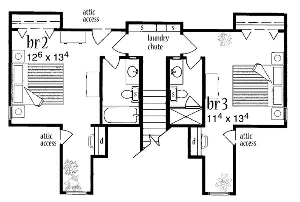 House Design - Country Floor Plan - Upper Floor Plan #36-515