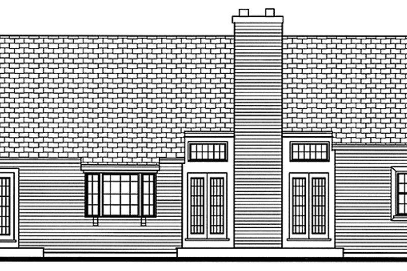 Architectural House Design - Exterior - Rear Elevation for Country House Plan #3-265 - 3 bed, 2 bath