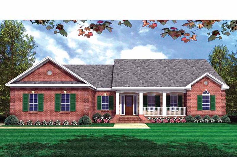 Dream House Plan - Exterior - Front Elevation 3 for Colonial House Plan #21-406 - 3 bed, 2 bath