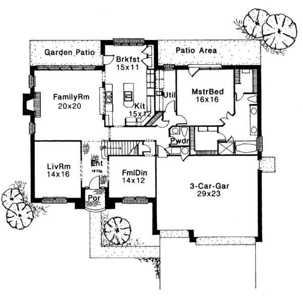 Dream House Plan - Colonial Floor Plan - Main Floor Plan #310-1038