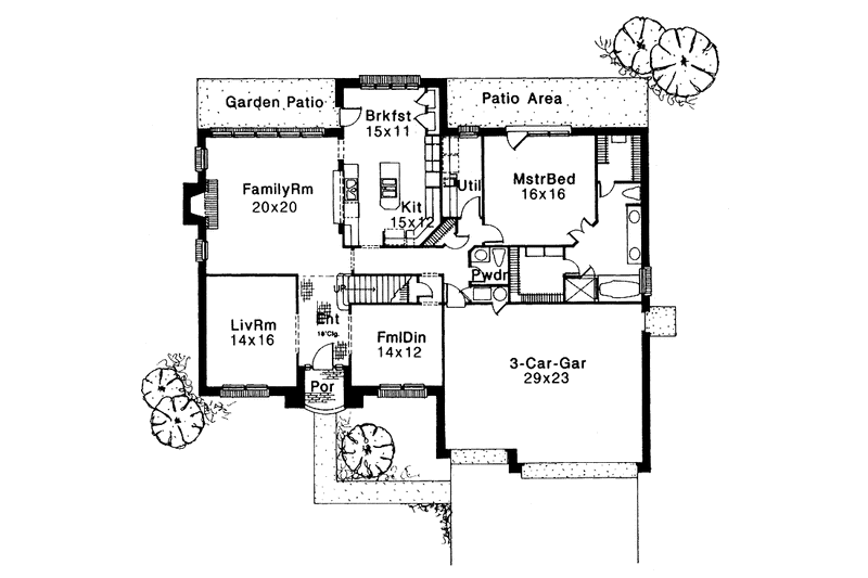Dream House Plan - Floor Plan - Main Floor for Colonial House Plan #310-1038 - 4 bed, 3.5 bath