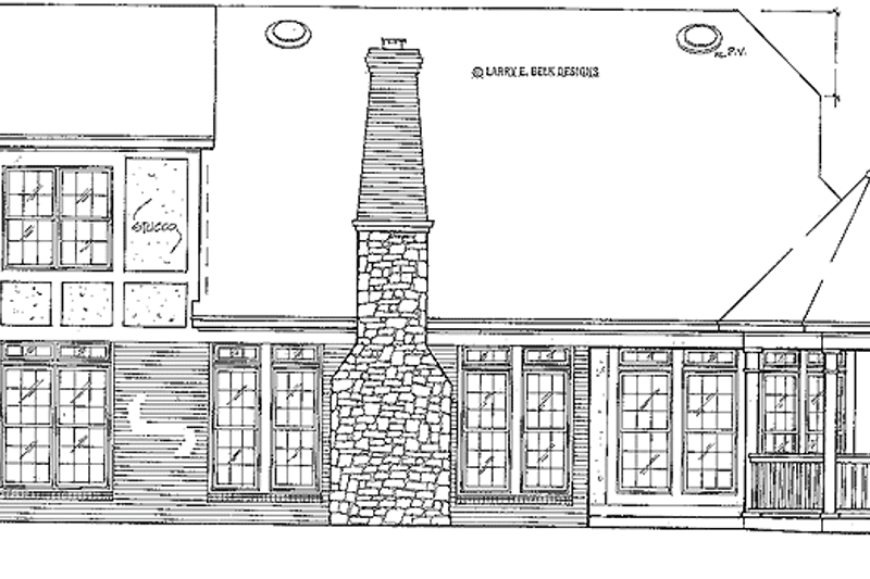 Dream House Plan - Exterior - Rear Elevation for Tudor House Plan #952-156 - 2 bed, 2.5 bath