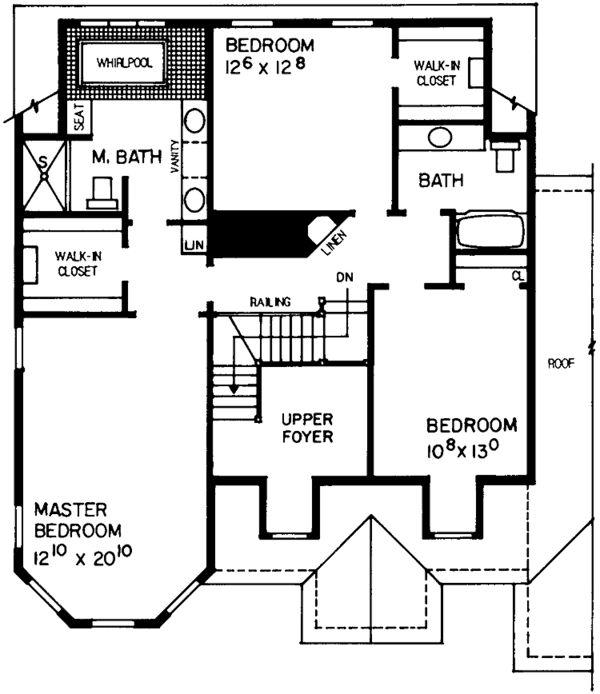 House Blueprint - Victorian Floor Plan - Upper Floor Plan #72-887