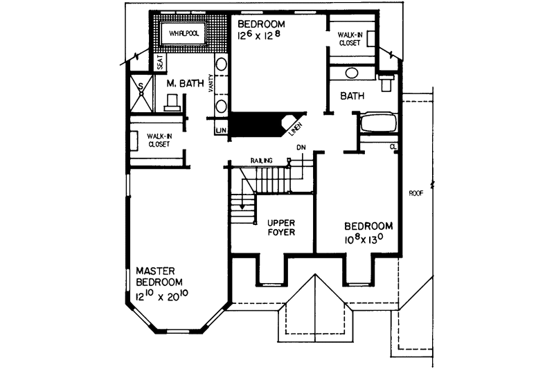 Home Plan - Floor Plan - Upper Floor for Victorian House Plan #72-887 - 3 bed, 2.5 bath