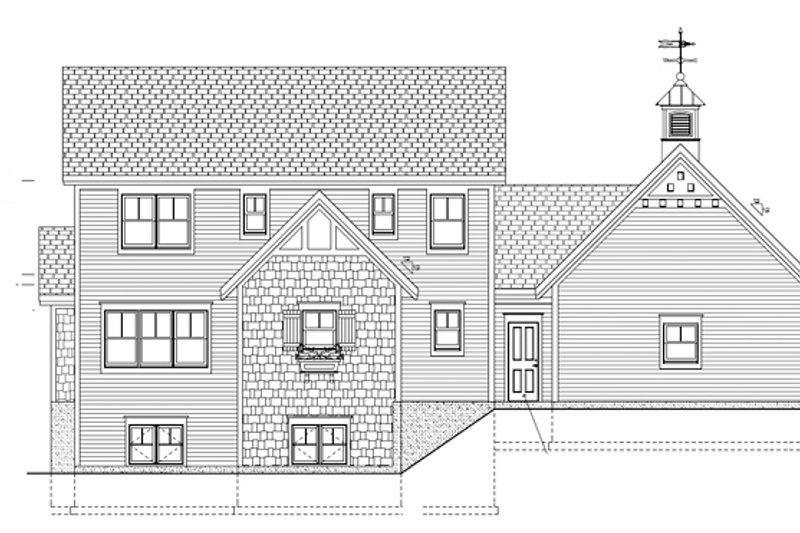House Blueprint - Exterior - Rear Elevation for Country House Plan #928-96 - 3 bed, 2.5 bath