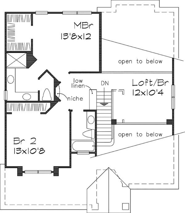 Architectural House Design - Traditional Floor Plan - Upper Floor Plan #320-609