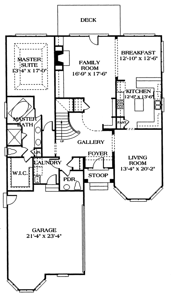House Plan Design - Craftsman Floor Plan - Main Floor Plan #453-221