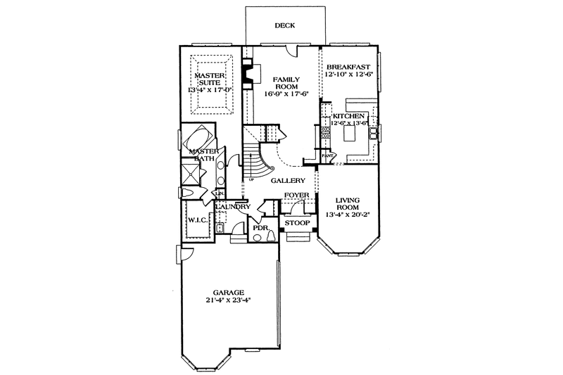 Dream House Plan - Floor Plan - Main Floor for Craftsman House Plan #453-221 - 3 bed, 2.5 bath