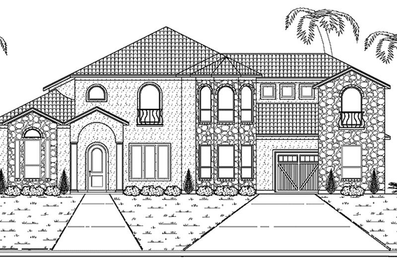 House Plan Design - Mediterranean Exterior - Front Elevation Plan #84-738