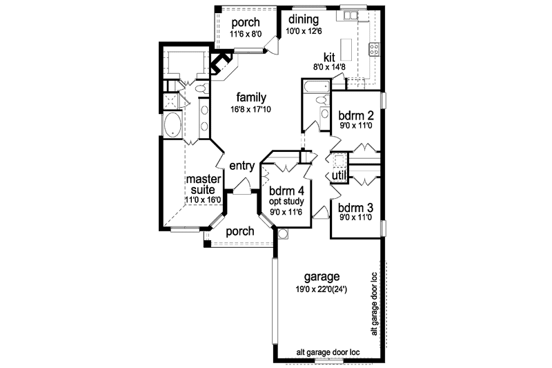 Dream House Plan - Floor Plan - Main Floor for Traditional House Plan #84-679 - 4 bed, 2 bath