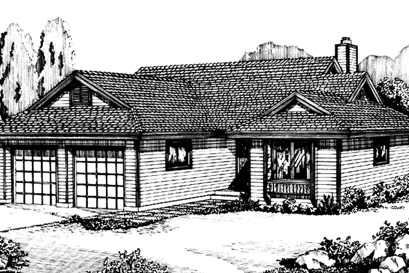 House Plan Design - Prairie Exterior - Front Elevation Plan #320-1325