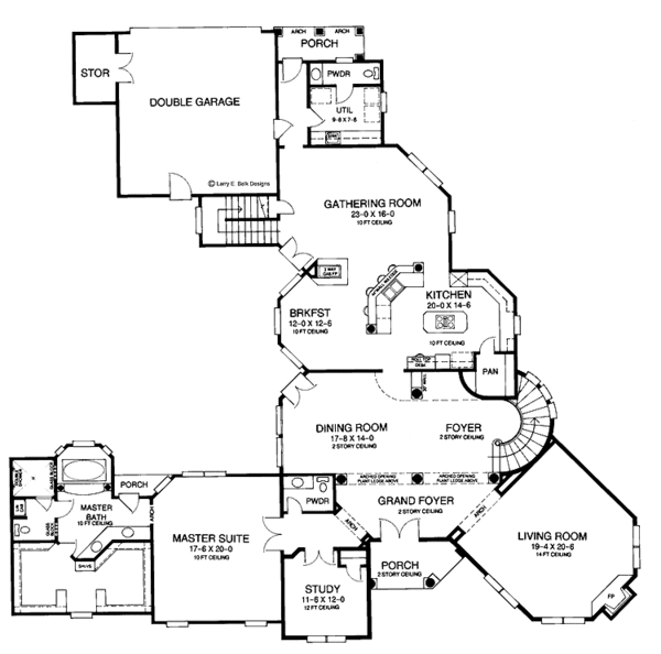 House Design - European Floor Plan - Main Floor Plan #952-79