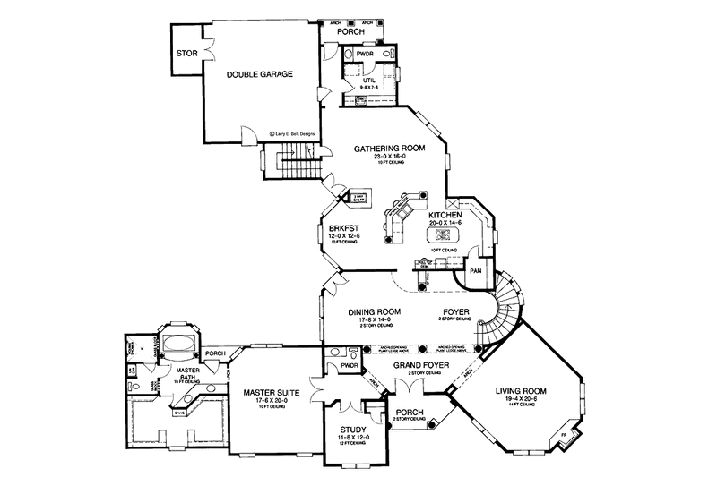 Dream House Plan - Floor Plan - Main Floor for European House Plan #952-79 - 4 bed, 3 bath