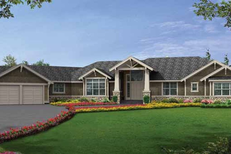 Architectural House Design - Craftsman Exterior - Front Elevation Plan #132-552