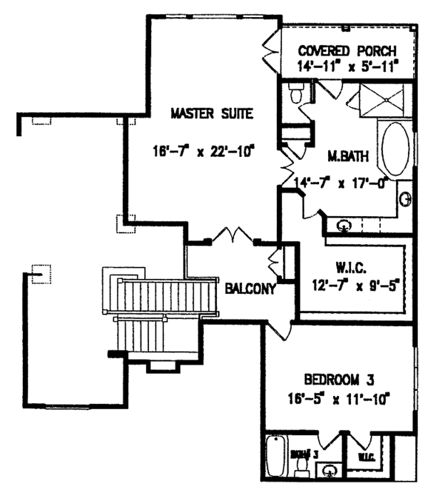 Dream House Plan - Country Floor Plan - Upper Floor Plan #54-213