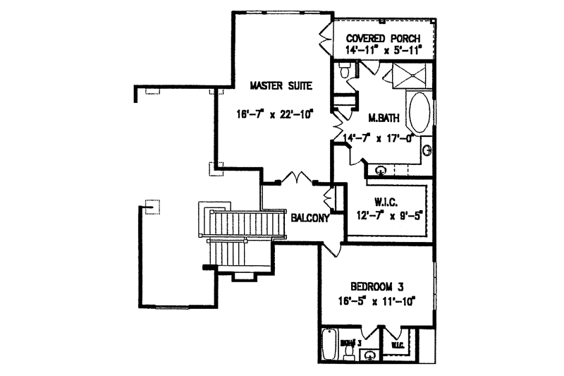 Dream House Plan - Floor Plan - Upper Floor for Country House Plan #54-213 - 3 bed, 3.5 bath