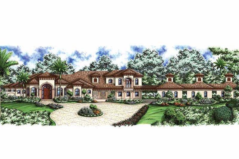 Home Plan - Exterior - Front Elevation 3 for Mediterranean House Plan #1017-33 - 2 bed, 5 bath