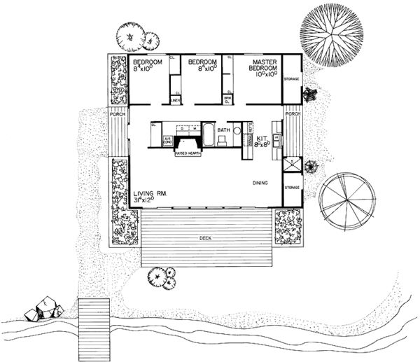 House Blueprint - Contemporary Floor Plan - Main Floor Plan #72-625