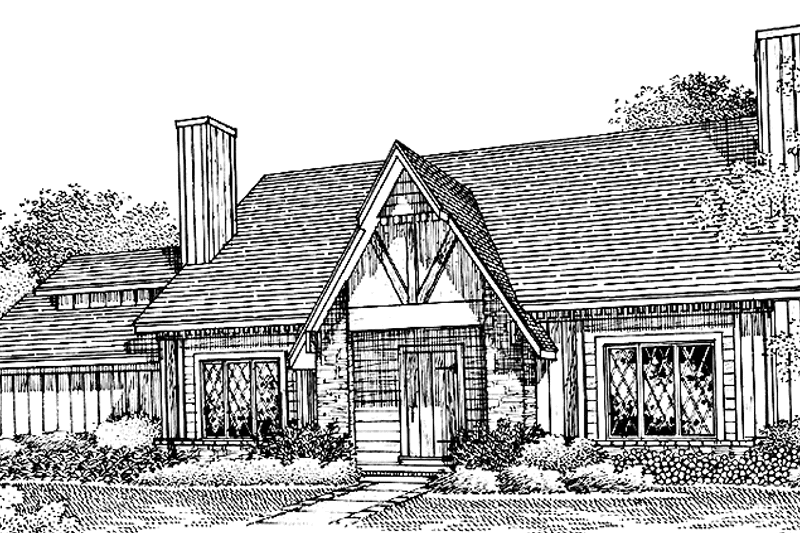 Home Plan - Exterior - Front Elevation 3 for European House Plan #45-419 - 3 bed, 2 bath