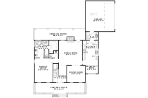 Floor Plan - Main Floor for Country House Plan #17-3144 - 3 bed, 2.5 bath