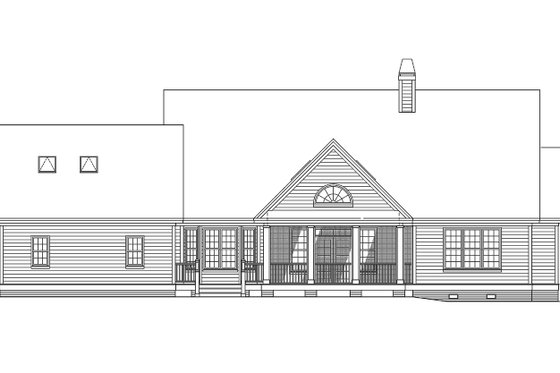 Exterior - Rear Elevation 1 for Country House Plan #929-961 - 3 bed, 2.5 bath