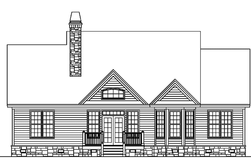 Home Plan - Exterior - Rear Elevation for Ranch House Plan #929-589 - 3 bed, 2 bath