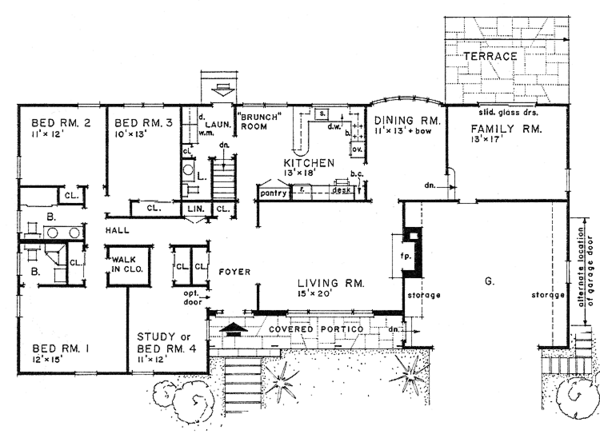 House Plan Design - Ranch Floor Plan - Main Floor Plan #315-112