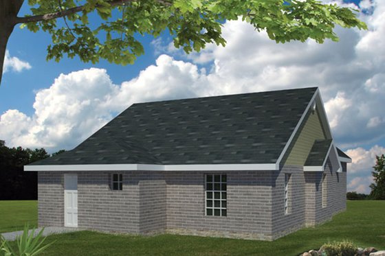 Exterior - Rear Elevation for Ranch House Plan #1061-23 - 3 bed, 2.5 bath