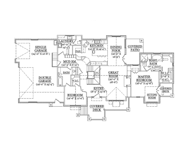 House Design - Craftsman Floor Plan - Main Floor Plan #945-112