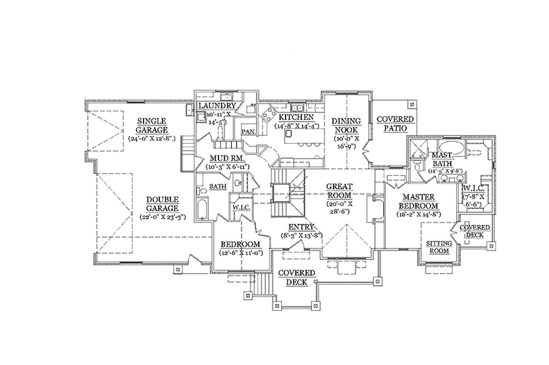 Home Plan - Floor Plan - Main Floor for Craftsman House Plan #945-112 - 2 bed, 2 bath