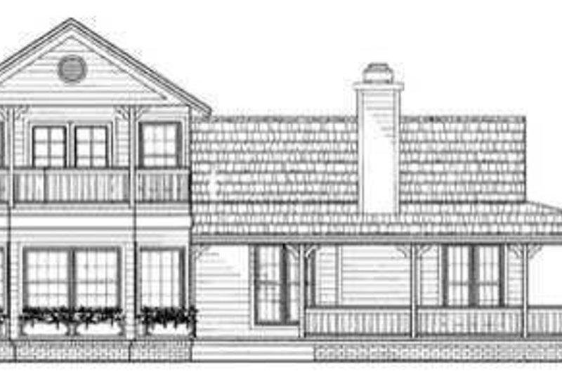 Home Plan - Exterior - Rear Elevation for Country House Plan #72-124 - 3 bed, 2.5 bath