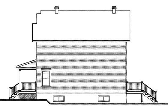 Exterior - Rear Elevation for Country House Plan #23-2550 - 3 bed, 1.5 bath