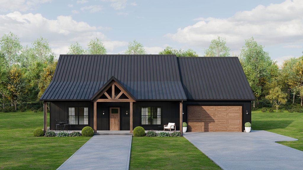 Exterior - Front Elevation 2 for Country House Plan #1089-66 - 3 bed, 2 bath