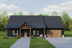 Exterior - Front Elevation for Country House Plan #1089-66 - 3 bed, 2 bath