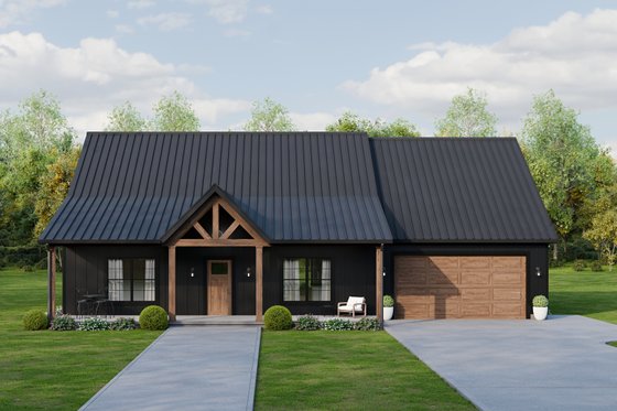 Exterior - Front Elevation for Country House Plan #1089-66 - 3 bed, 2 bath