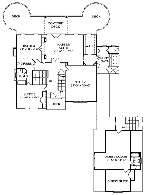 Architectural House Design - Craftsman Floor Plan - Upper Floor Plan #453-257