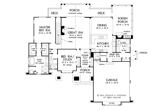 Floor Plan - Main Floor for European House Plan #929-1015 - 4 bed, 4 bath