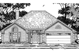 House Plan Design - Exterior - Front Elevation for European House Plan #42-513 - 4 bed, 2 bath