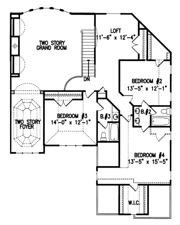 Architectural House Design - Country Floor Plan - Upper Floor Plan #54-377