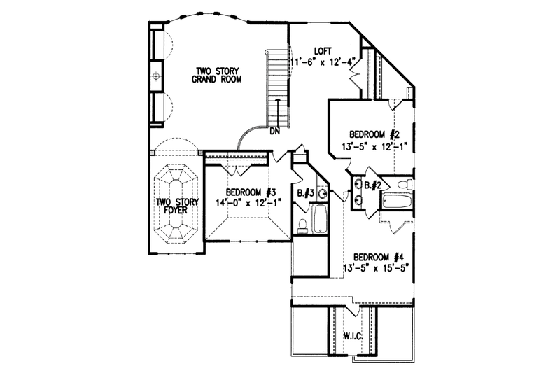 Home Plan - Floor Plan - Upper Floor 1 for Country House Plan #54-377 - 4 bed, 3.5 bath